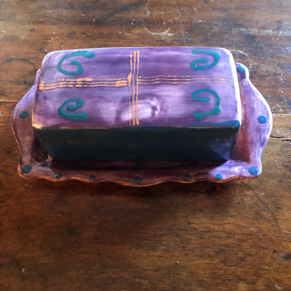 9 inch Hand-painted Butter Dish